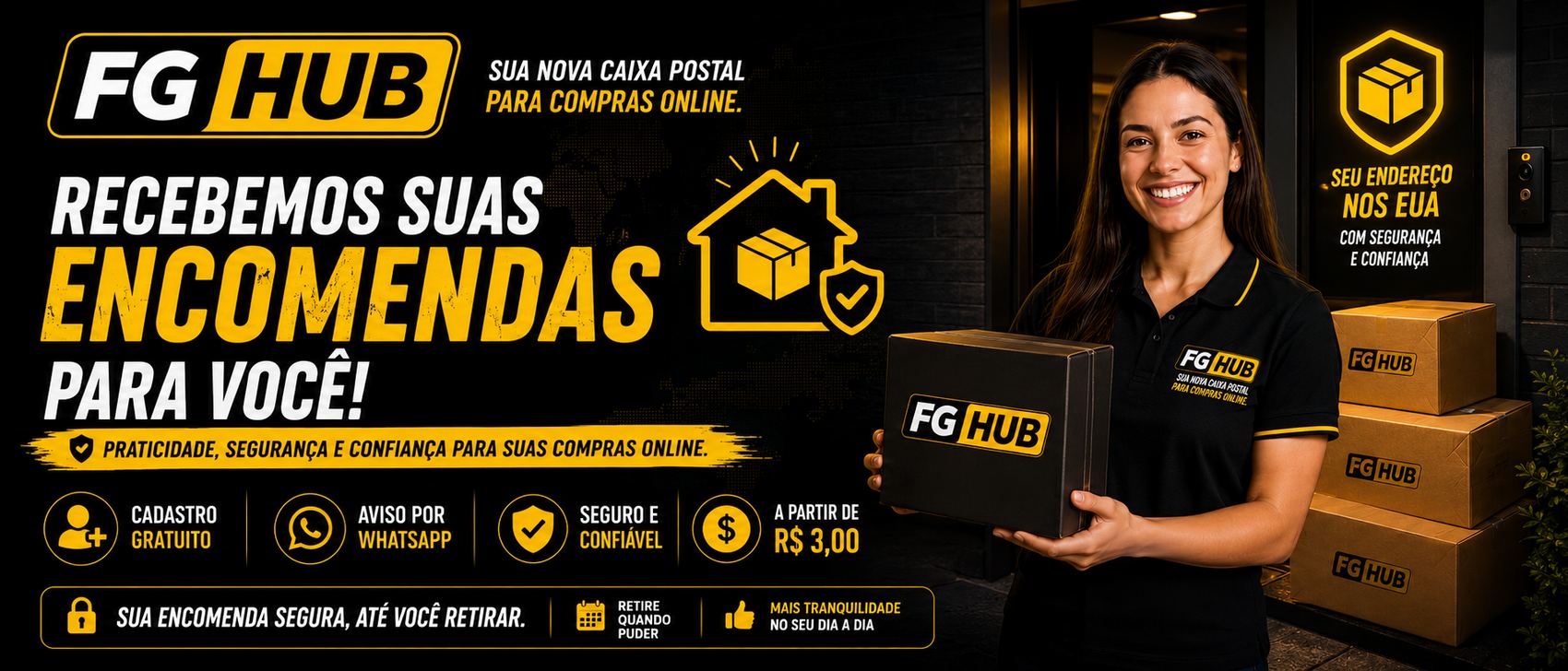 Banner FG HUB recebemos suas encomendas para você
